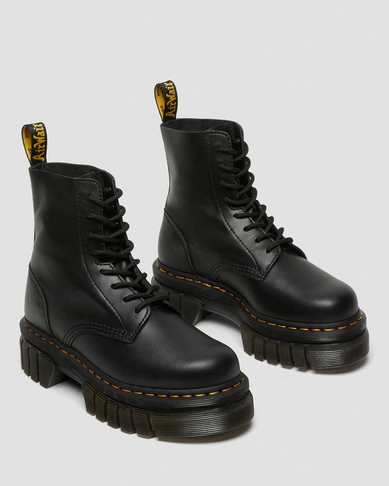 Dr Martens Audrick Nappa Leren Platform Enkellaars Heren Zwart | NL 369ILH